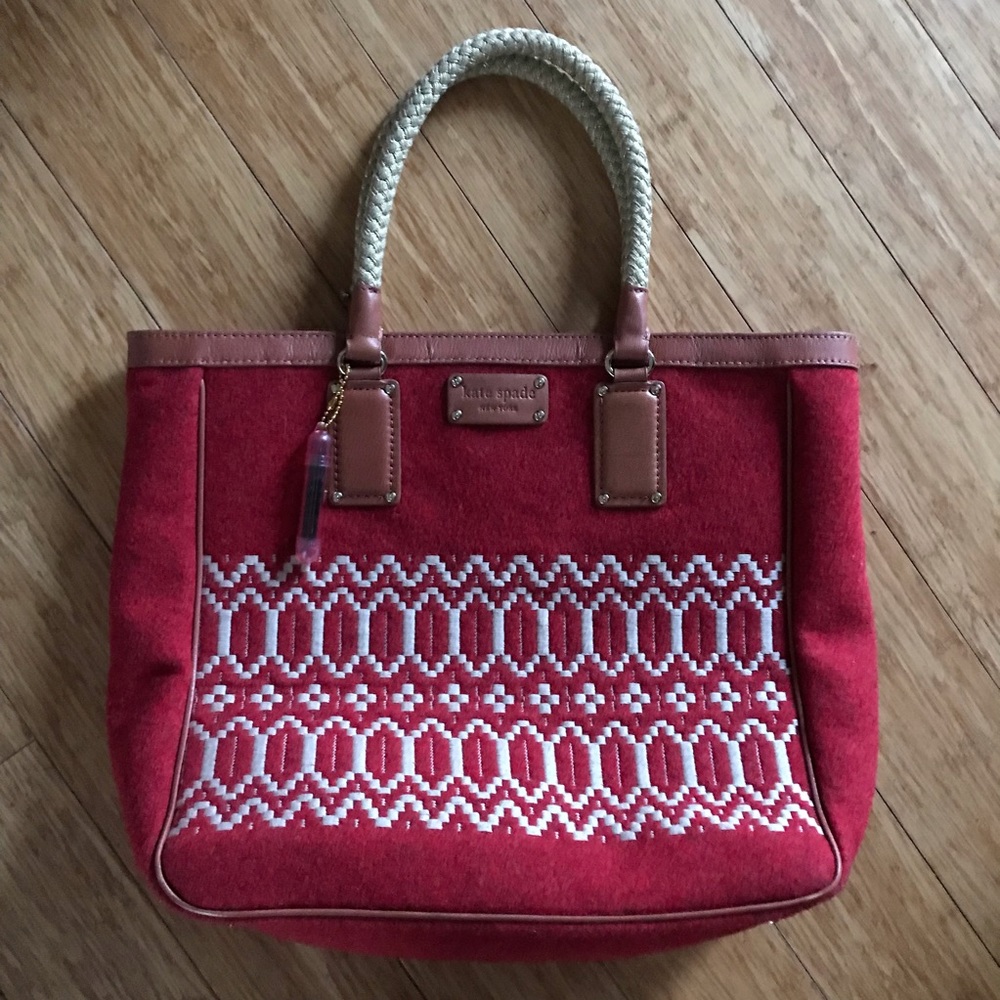 kate spade red tapestry purse shoulder bag
